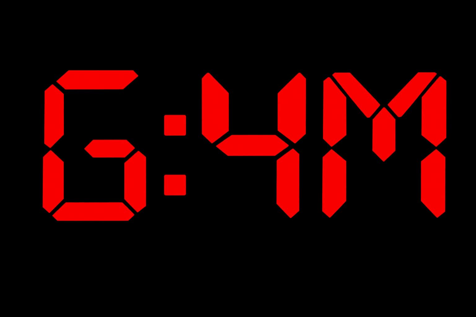 A minimalist red digital-display typography design spelling “GYM.”