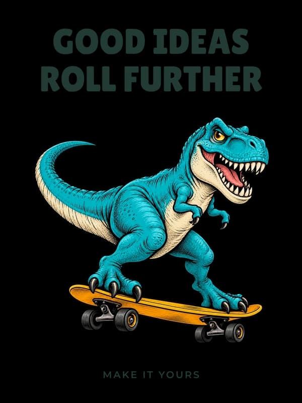 Roll further: original illustration and editable lettering